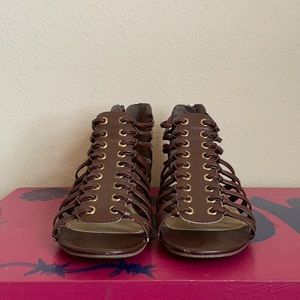 Brown gladiator shoes